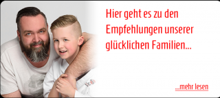 Empfehlungen glücklicher Familien der Karateschule Gina Rauh-Förster für Kinder und Erwachsene in Hannover.